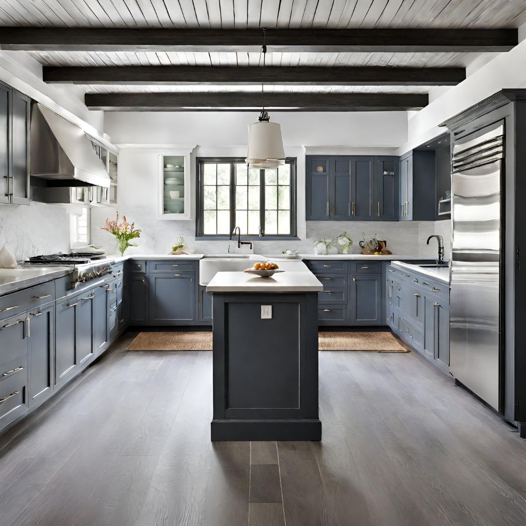 Slate Gray Blue Kitchen Cabinets  